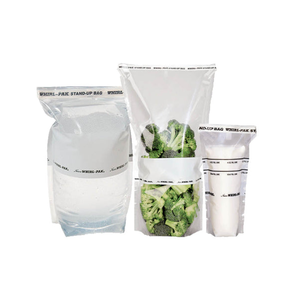 69 oz./2,041 mL Whirl-Pak Stand-Up Bags (4 mils, 1 flat 1 round wire)